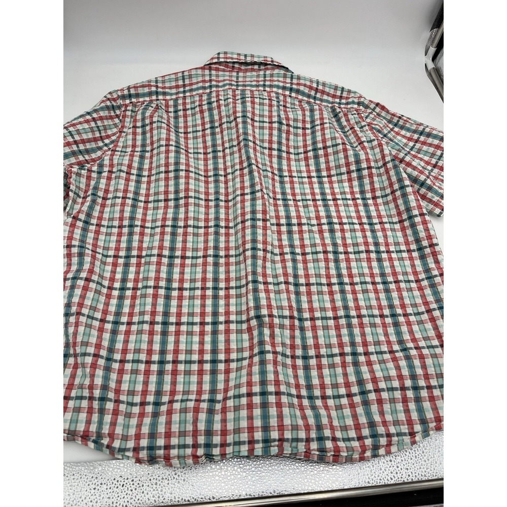 LL Bean Shirt Mens XL Plaid Organic Cotton Button Up Short Sleeve - Picture 3 of 3